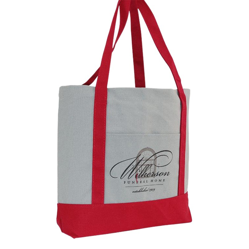 Picture of Spot wholesale blank canvas bag printed logo student casual shoulder cotton bag shopping white canvas bag custom