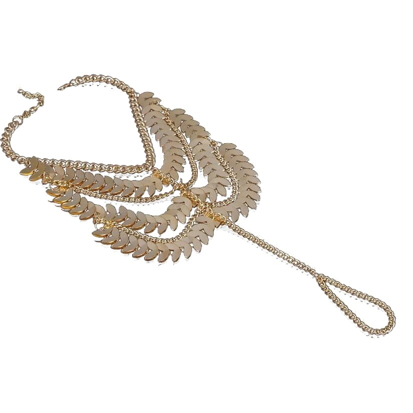 Retro Western multi-layer tassel anklet for girls exotic fashion Dunhuang cos Palace style fairy foot decoration ins