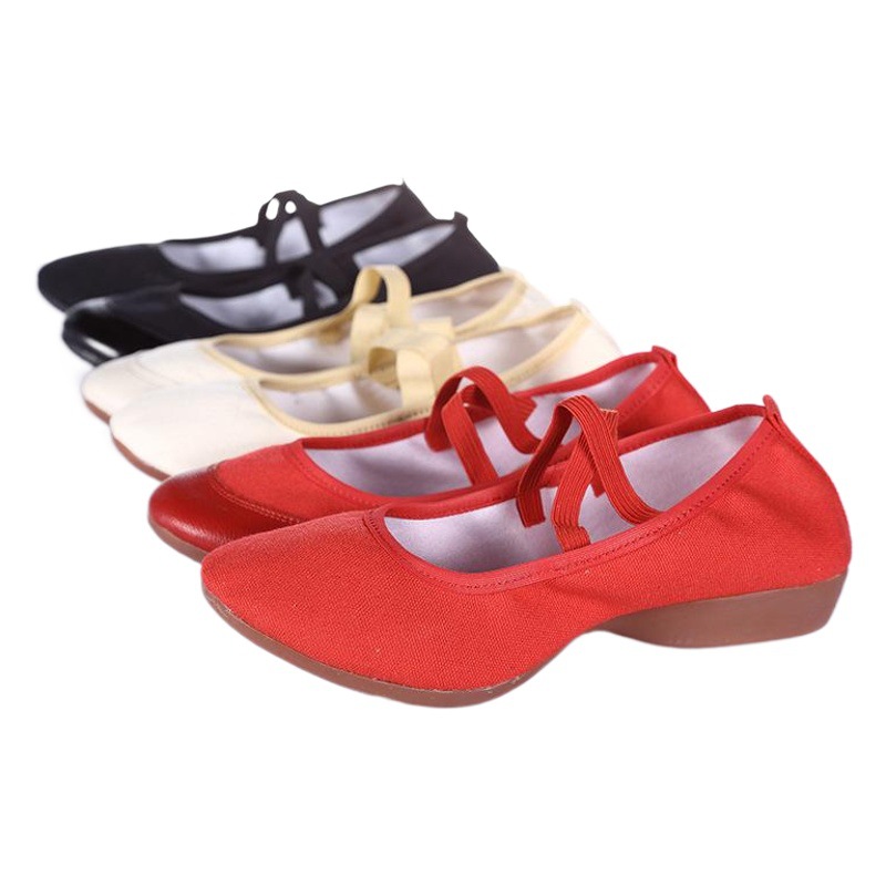 Paladin Dance Women's Adult Dance Shoes Low Heel Practice Teaching Soft Sole Dance Shoes Soft Canvas Shoes Breathable