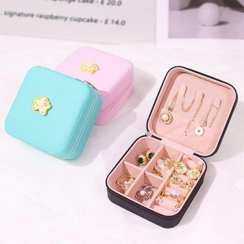 Jewelry Jewelry Box 2024 New Portable Mini Small Storage Box Earrings Jewelry Necklace Student Jewelry Box