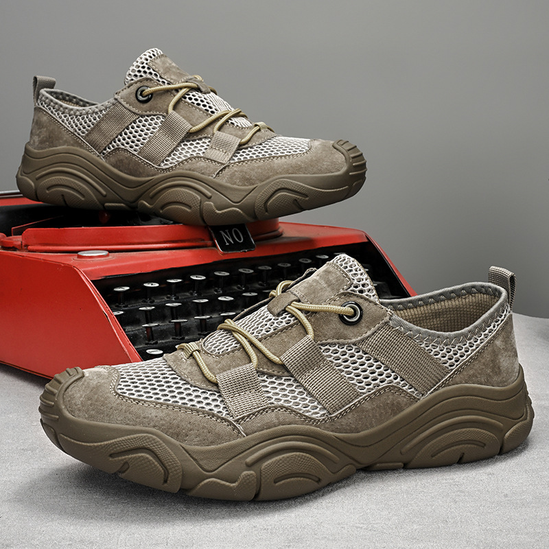 Cross-border Summer Breathable Mesh Men's Shoes Sports Casual Shoes Men's Mesh Tracing Shoes Non-slip Outdoor Hollow Mesh Shoes