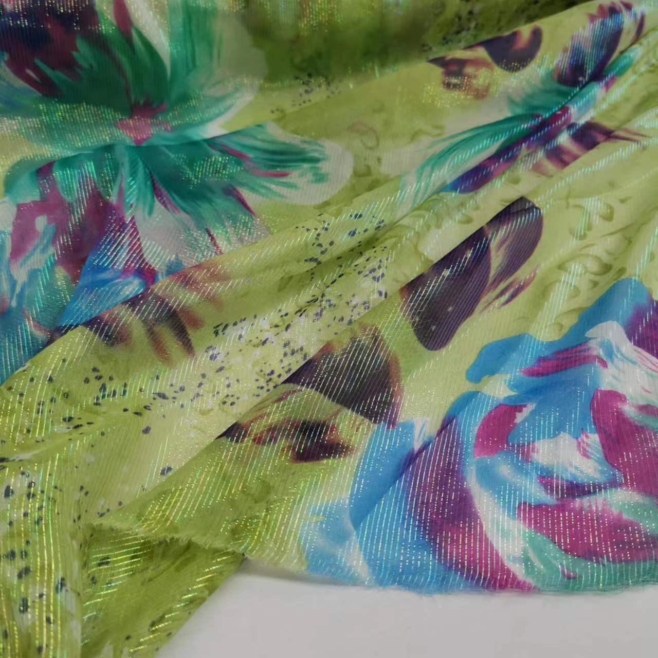 Ambilight Mulberry Silk Fabric Antique Printed Hanfu Tang Suit Dress Breathable Silk Designer Fabric