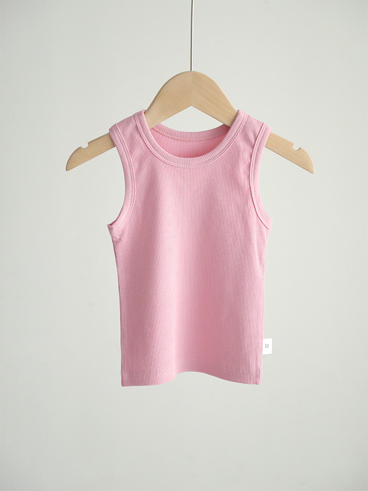 Picture of 2025 Children's Threaded Vest Youcan Silk Cotton Thin Round Neck Base Shirt Baby's Sleeveless T-shirt for Boys and Girls