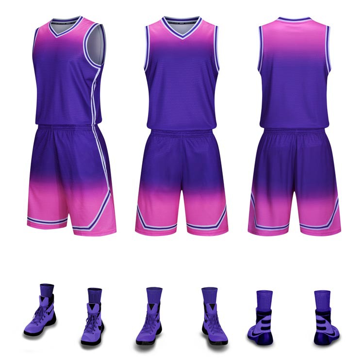 Picture of New basketball uniform set custom summer adult children's training game team uniform group purchase wholesale breathable sweat-absorbent Jersey