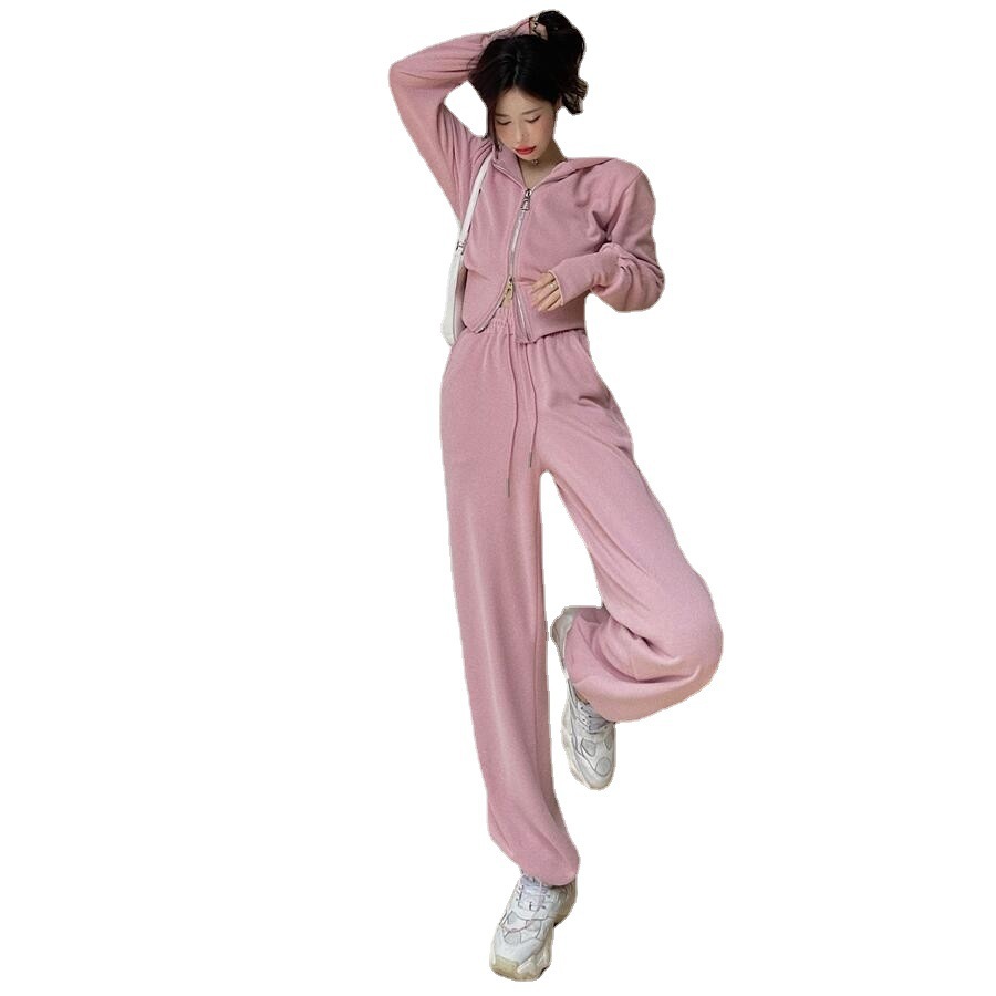 Picture of Internet Celebrity Sportswear Fashion Suit Women's 2023 Spring and Autumn Korean New Hooded Sweatshirt Casual Trousers Two-Piece Trendy Suit
