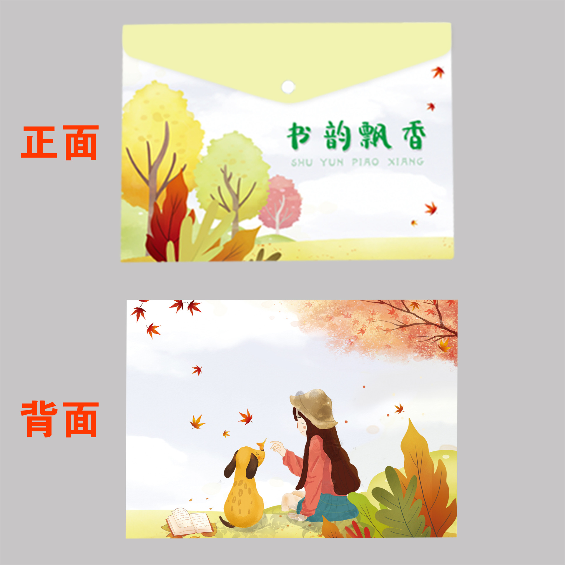 Picture of Transparent snap file bag a4 a5 pp plastic student file storage bag color folder wholesale can be set