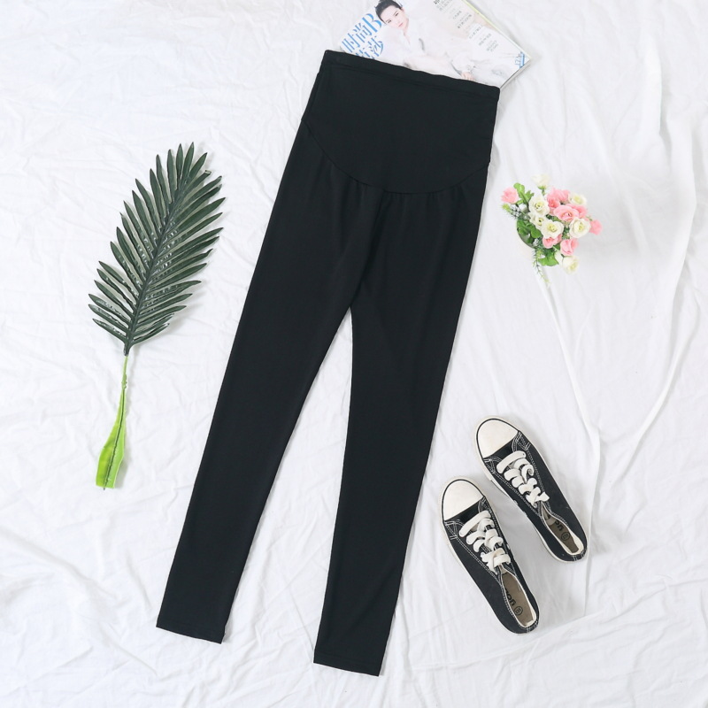 Picture of Large number of in stock thin spring and summer pregnant women solid color cropped pants autumn adjustable leggings pregnant women pants bottoming trousers