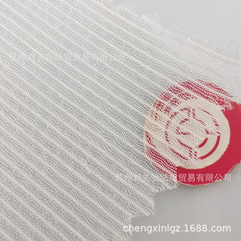 High quality white artificial silk 30D toothpick strip fabric spring and summer transparent thin chiffon cloth women's hanfu dress fabric