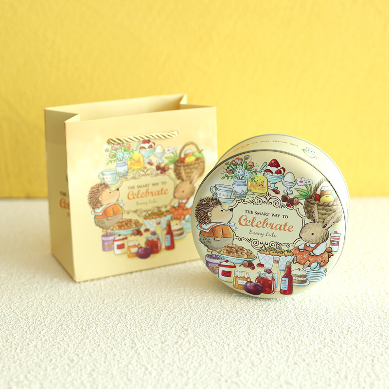 Picture of Factory direct ins marble medium cookies candy round tinplate box packaging box candy box