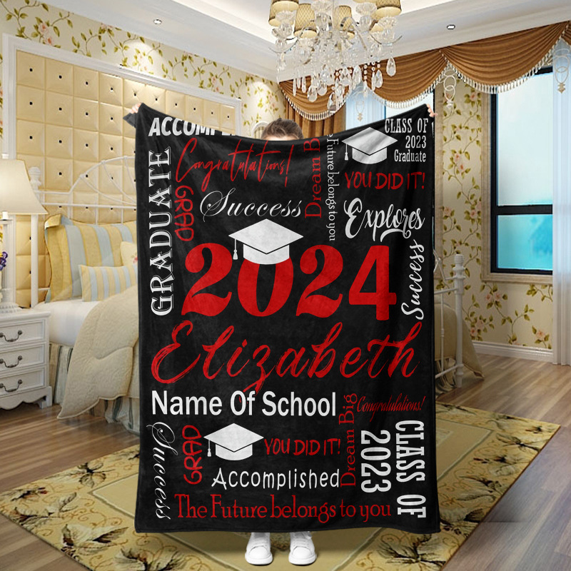 Picture of Family love teachers and students girlfriends love message flannel blanket summer air conditioning blanket autumn and winter nap printing blanket