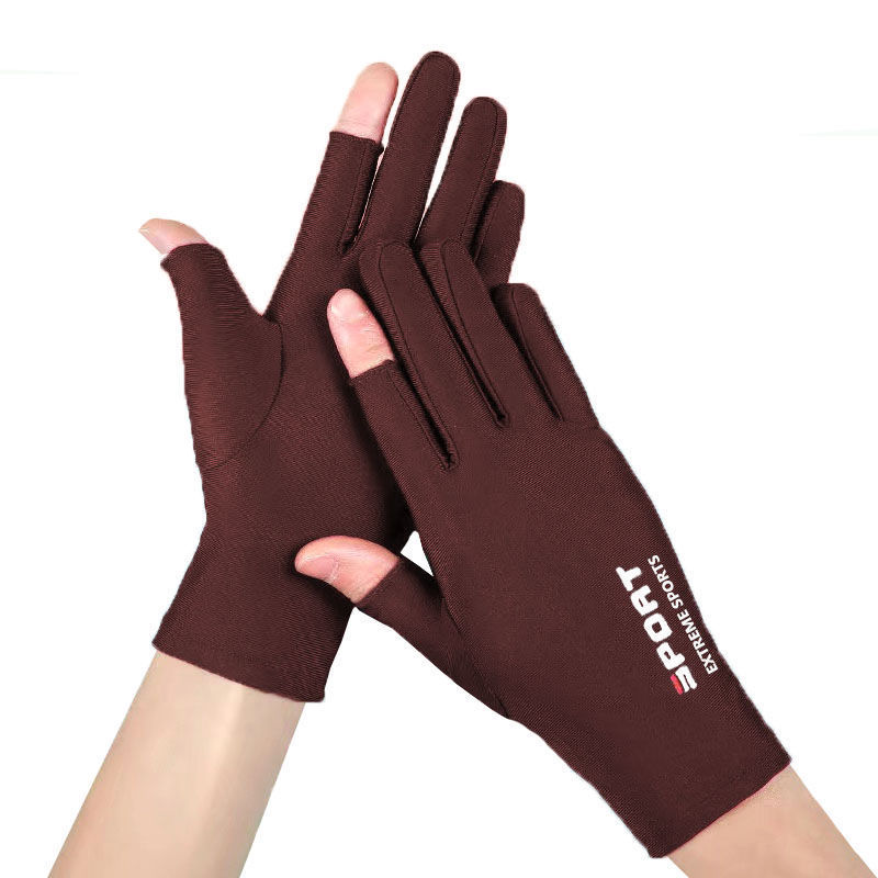 Picture of Gloves Men's and Women's Summer Open Finger Thin Ice Driving Leakage Two Finger Fishing Half Finger Riding Takeaway Rider Sports