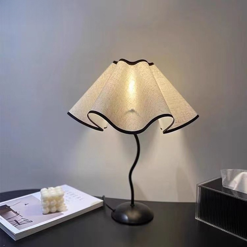 ins elegant petals romantic night simple bedroom bedside table lamp umbrella light ambient light bedside lamp