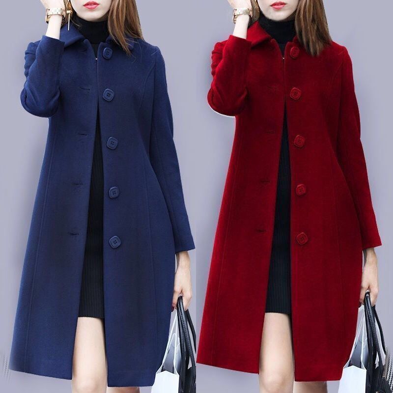 Picture of Woolen Coat Women's Mid-length British Style New Slim-fit Woolen Coat Women's Slim-fit Woolen Suit