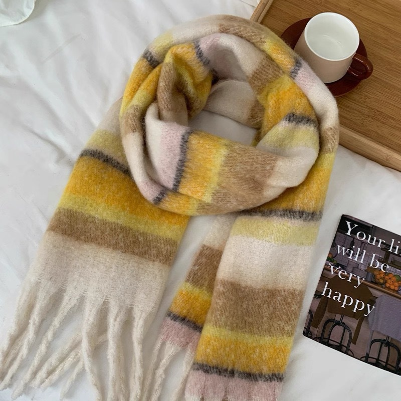 Picture of Maillard new striped scarf women's autumn and winter thickened warm neck snood student versatile solid color scarf manufacturer cross-border