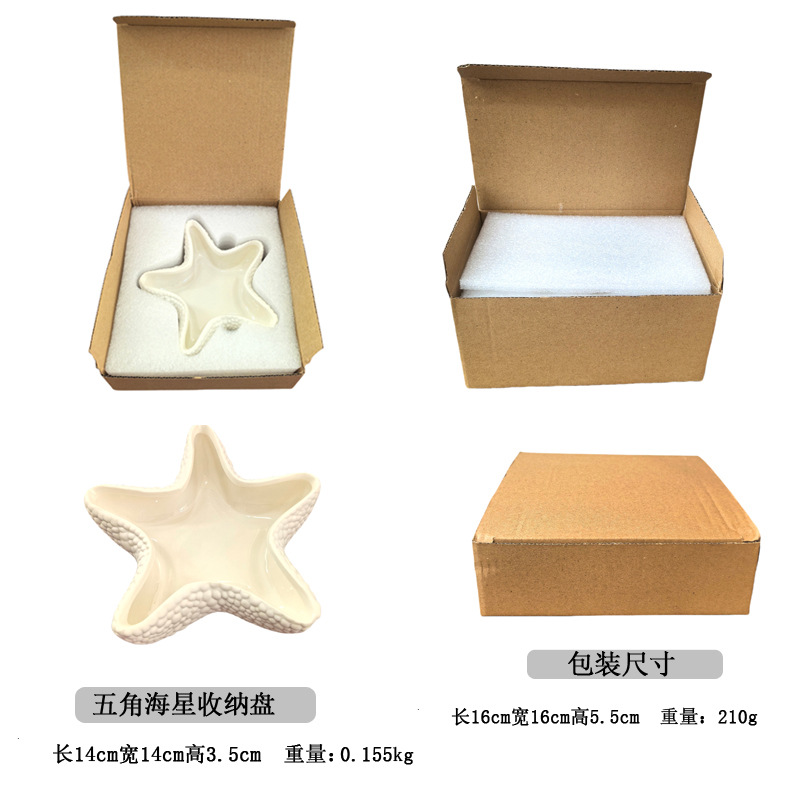 Picture of Mediterranean Sea Star Conch Shell Ceramic Ornaments Storage Basin Ocean Ashtray Hydroculture Bottle Hamster Nest Landscape