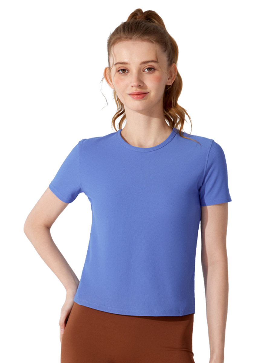 Picture of Big Sale Yoga Wear Women's Summer Sports Tops Short-Sleeved T-Shirt Running Pilates Training Clothes Backless Fitness Cover-Up