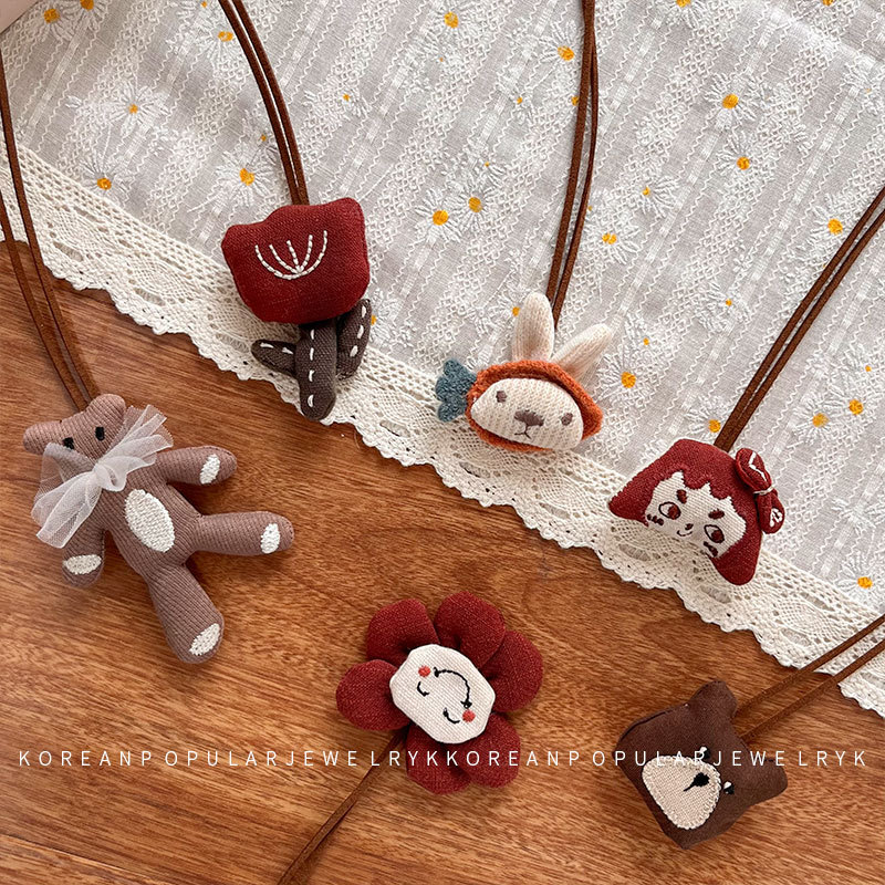 New Korean-style Cute Handmade Fabric Children's Neck All-match Sweater Hanging Ornaments Little Red Book Autumn and Winter Accessories