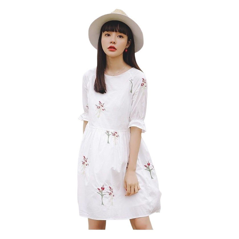 Pregnant Women dress Summer Internet Popular Maternity Dress Summer Dress Foreign-style Doll Dress Age-reducing Pregnant Women Printed Skirt dress