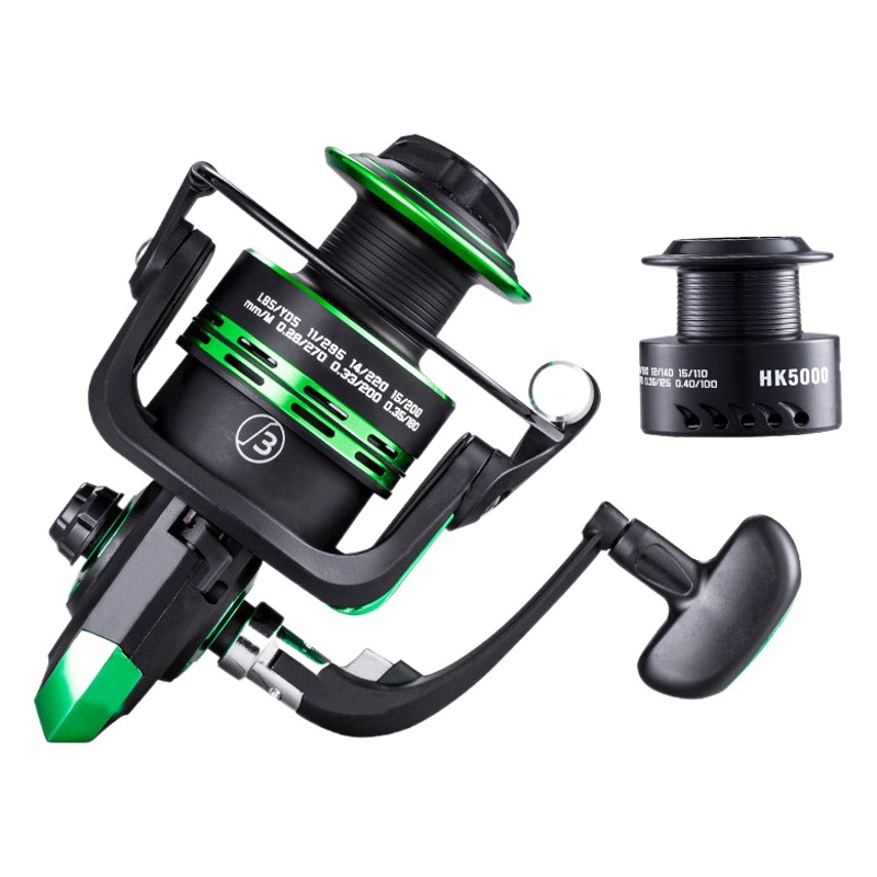 King of Hunting and Fishing Shark AS Metal Fishing Wheel Spinning Wheel Black Green HK Remote Investment Wheel Luya Wheel Fishing Wheel Sea Fishing Wheel Fishing Gear