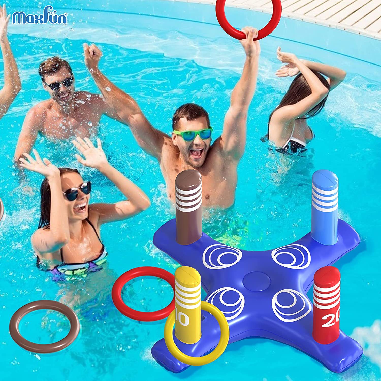 Picture of Cross-border Spot Water Inflatable Basketball Rack Rings Swimming Pool Interactive Shooting Toys Outdoor Inflatable Water Play Toys