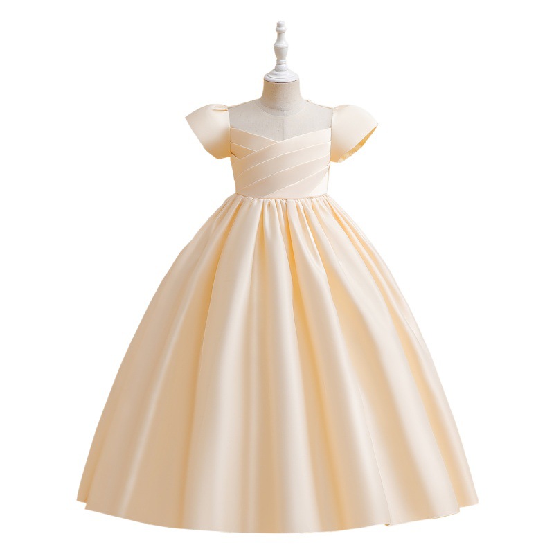 European and American Amazon New Kidsren's Dress Forged Long Flower Girl Princess Dress Kidsren's Piano Performance Dress Girl's Dress