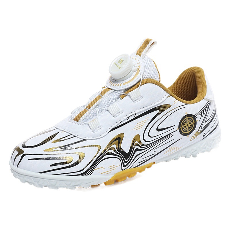 Swivel button-free lace-up children's football shoes match training shoes broken nails boys and girls students cross-border wholesale