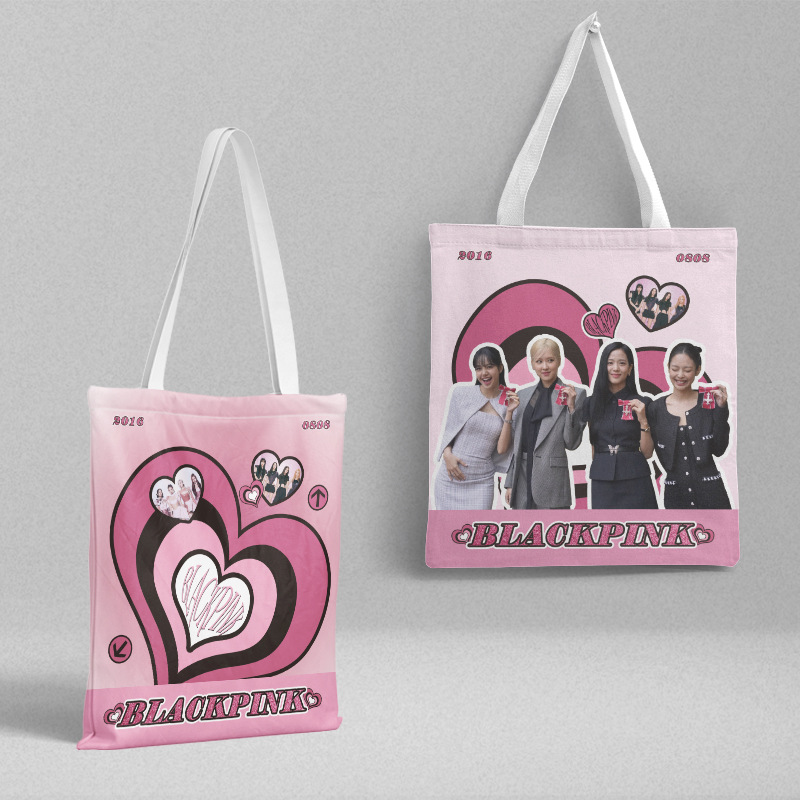BLACK Canvas Bag Length 36 Width 34cm Jin Zhini LISA Park Caiying Jin Zhixiu Portable Canvas Bag Large Capacity
