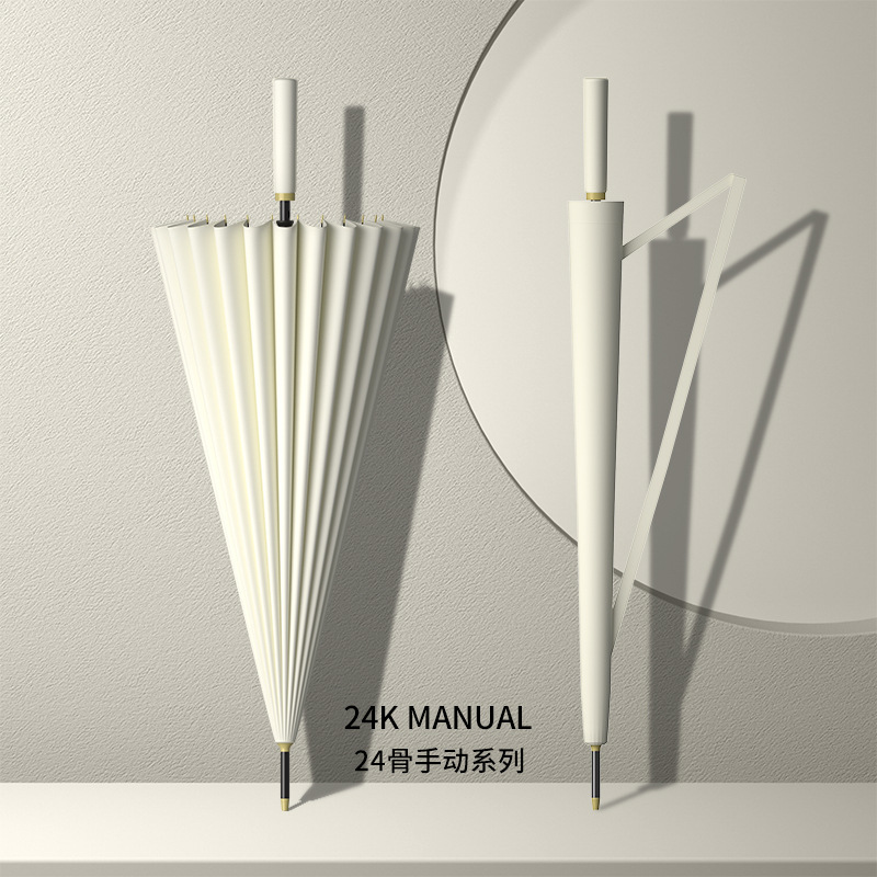 Picture of 24-bone umbrella automatic umbrella large oversized factory large wholesale straight rod long handle umbrella sunny and rainy dual-use printed logo