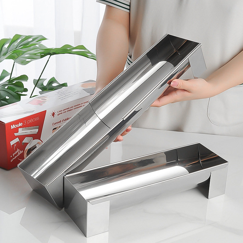 Cross-border in stock in stock stainless steel semicircle retractable adjustable cake mold toast mold home mousse baking tools
