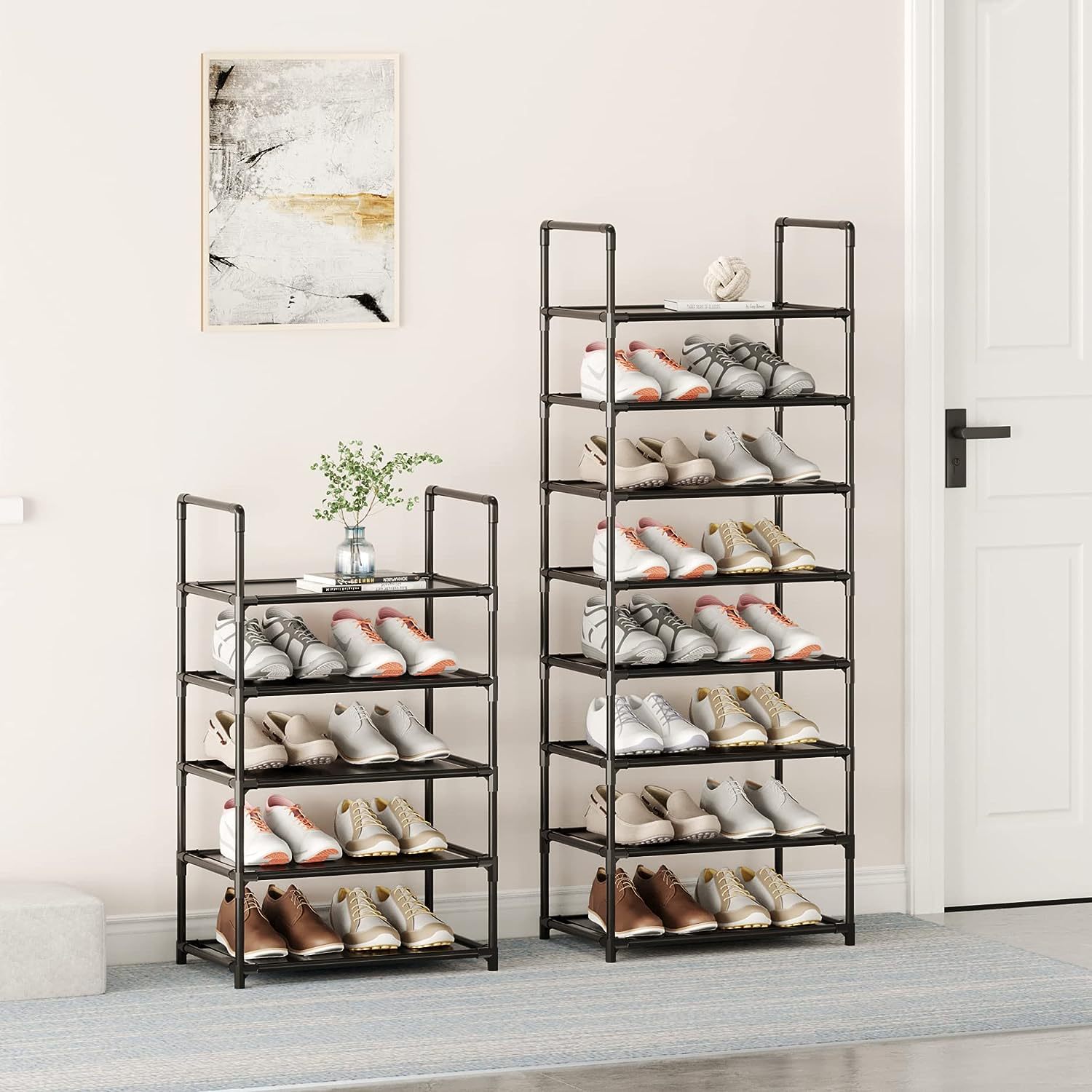 Picture of Cross-border wholesale dustproof storage rack dormitory iron shoe cabinet multi-layer non-woven door household simple shoe rack