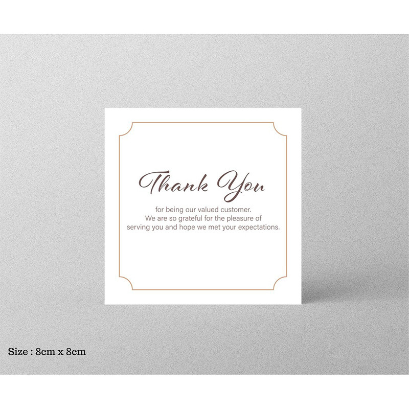 Picture of 30 Sheets/Pack Square Simple Thank You Cards Coated Paper Business Cards Gift Packaging Decorative Cards English Mini Thank You Cards