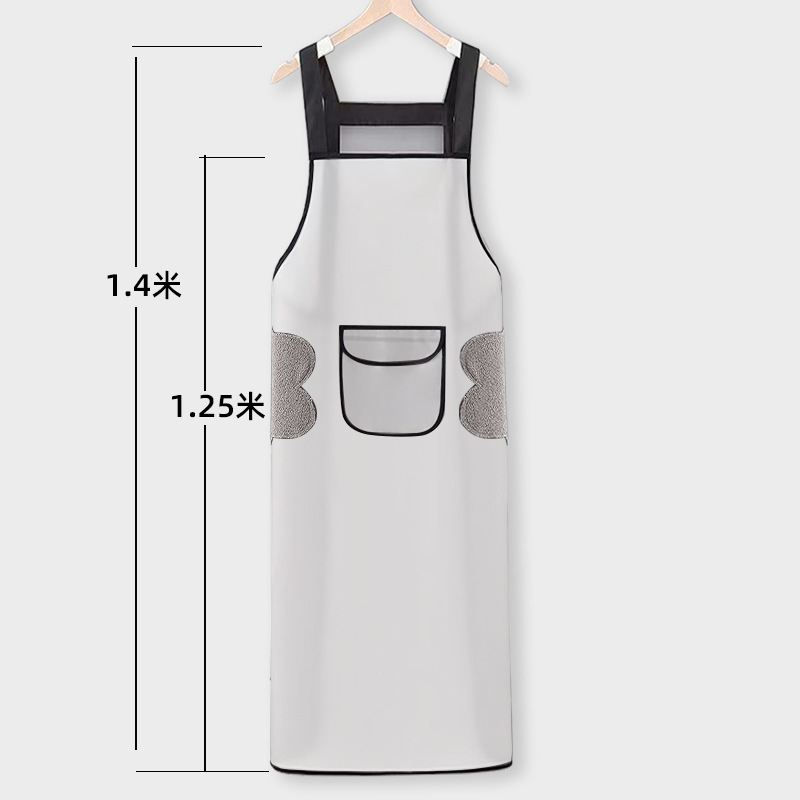 Picture of Long waterproof oil apron adult household kitchen cooking large men's and women's aquatic dishwashing restaurant work clothes wholesale
