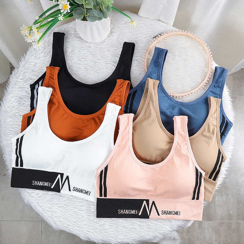 Picture of European and American Style Explosions M Letter Beautiful Back Wrapped Breast Tube Top Underwear Women's Sports Yoga No Steel Ring Vest Bra Women