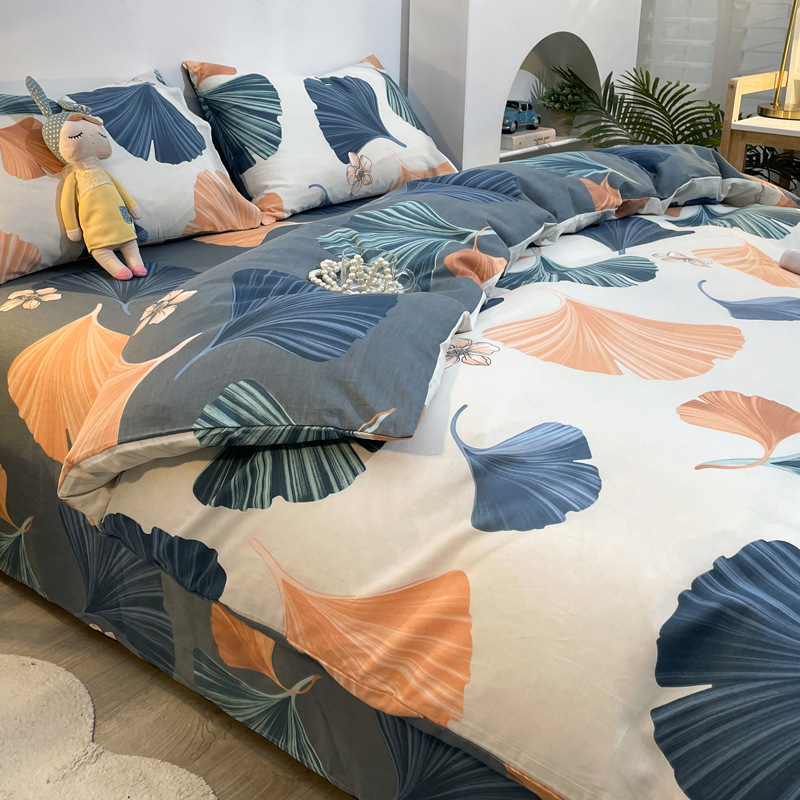 Picture of Nantong bed four-piece cotton sheet Nordic style 100 cotton four-piece set three-piece set Wholesale