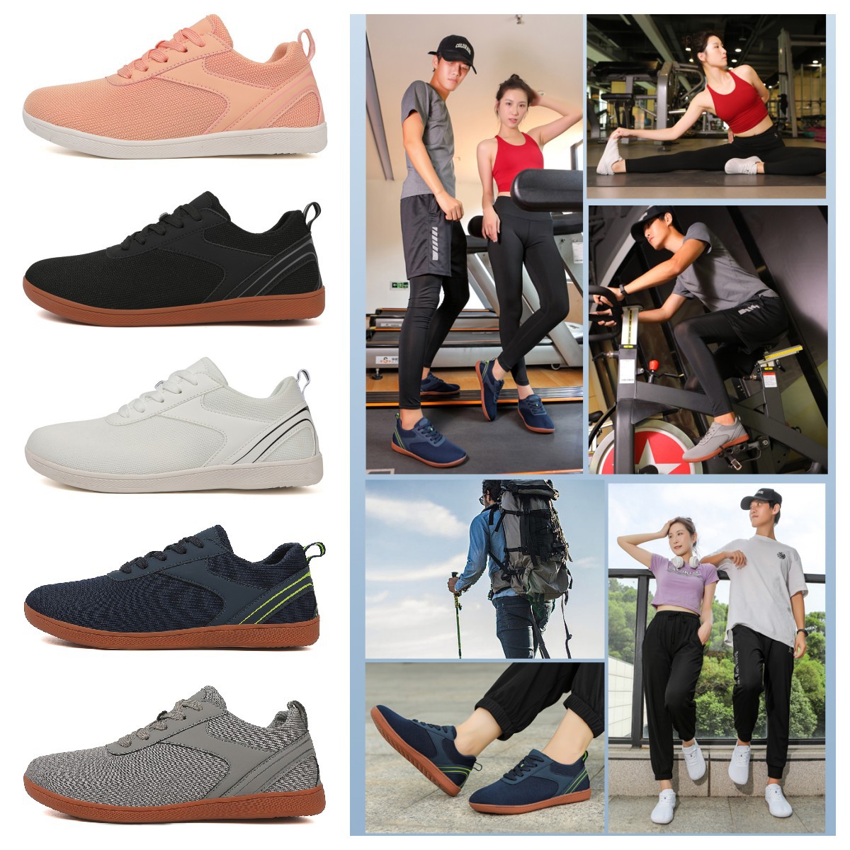 Cross-Border Outdoor Non-Slip Barefoot Wide-Toe Shoes Loose Sports Casual Shoes Hiking Wide-Last Shoes Fitness Running Fitness Shoes
