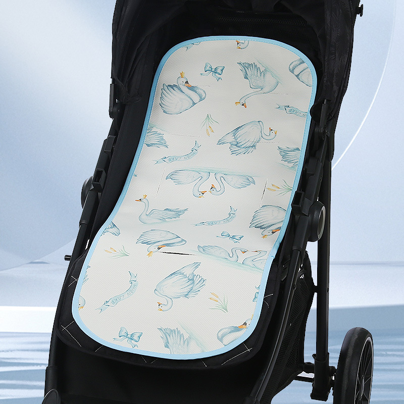 Picture of Baby carriage mat safety seat cool mat summer universal ice silk walking baby artifact baby dining chair cart mat