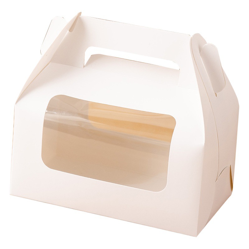 Cake roll packing box Swiss mousse box portable meat floss towel roll half roll cake packaging pastry box