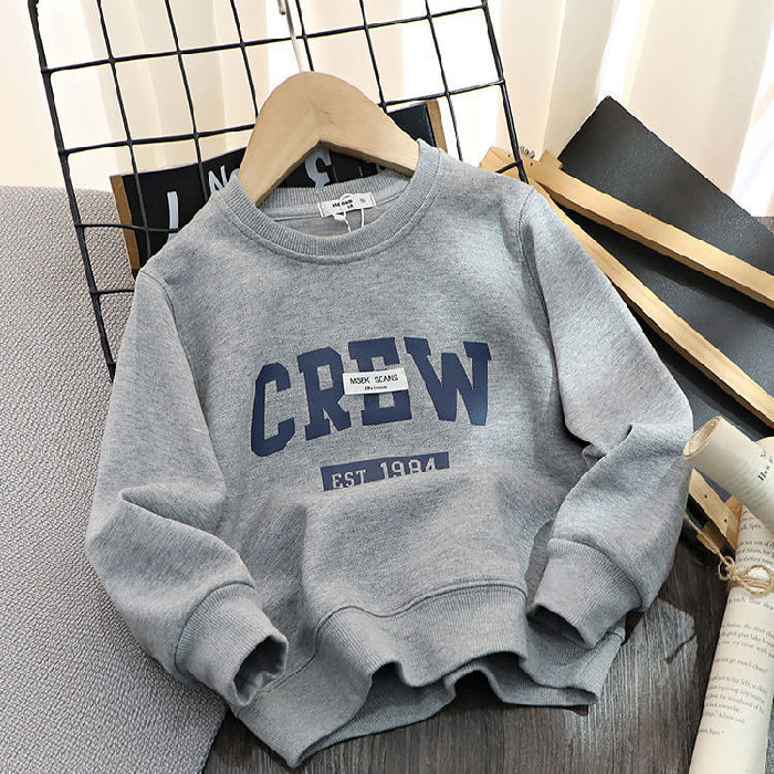 Picture of Cotton Children's Wear Boy's Letter Printed Sweatshirt Large Children's Loose All-match Casual Western Style T-shirt Spring and Autumn Thin Top