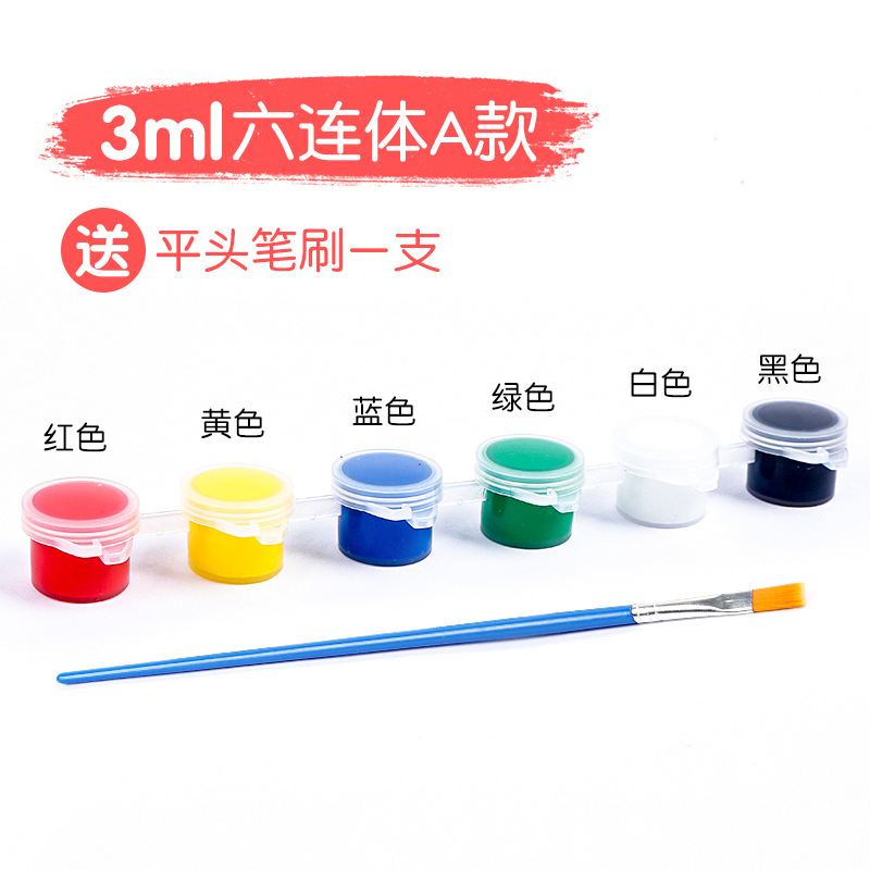 Picture of Six-Piece Hand-Painted Acrylic Paint 3ml 5ml Kidsren's Painting Pigment Kindergarten DIY Art Graffiti Materials