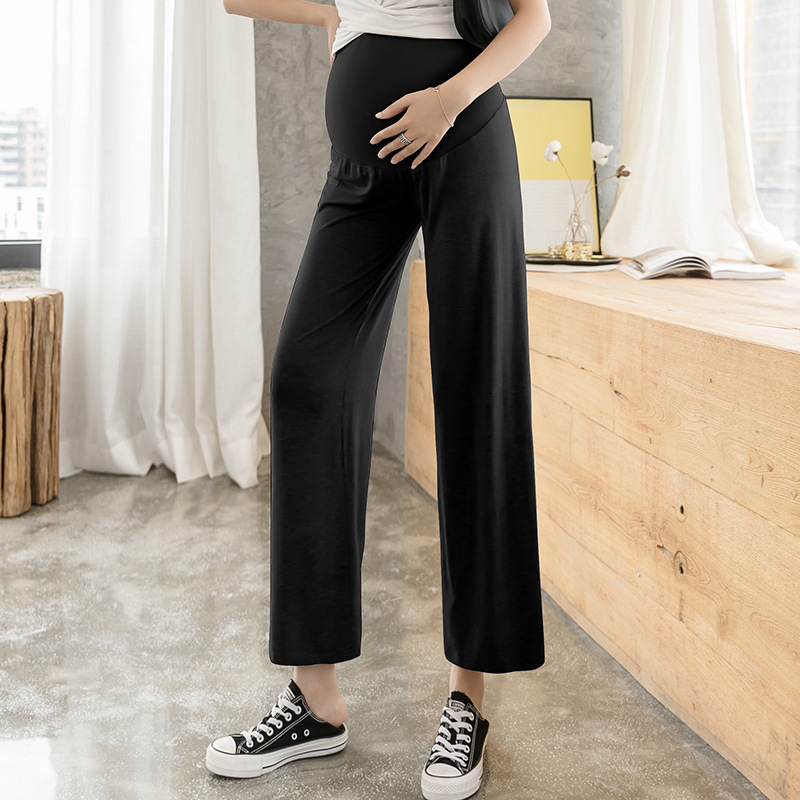 Picture of Maternity Pants, Fashionable Outerwear, Large Size Wide-Leg Belly-Supporting Leggings for Pregnancy, Summer Thin Style for Spring and Summer