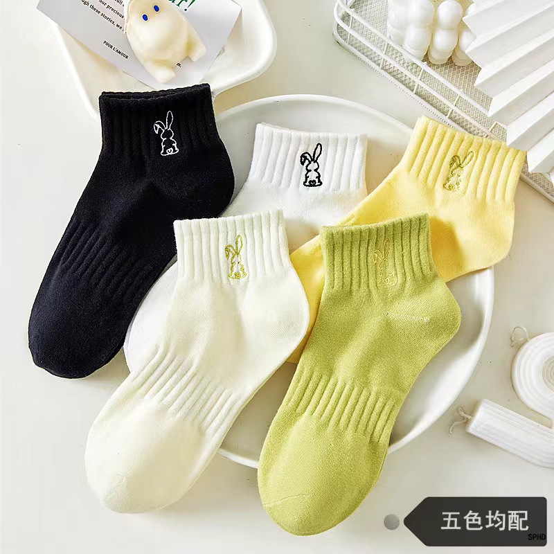 Picture of Socks Men's Summer Solid Color Black and White Grey Boat Socks Unisex Low Mouth Breathable Short Socks Low Top Socks