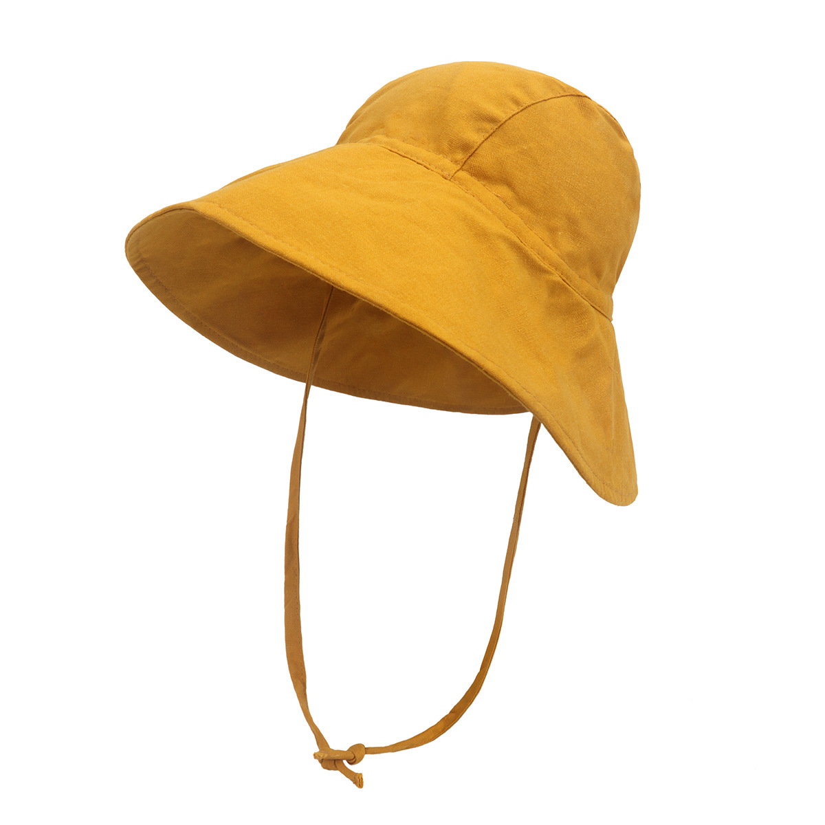 Picture of European and American Summer New Small Kidsren's Sun Hat Infant and Toddler Outdoor Large Brim Basin Hat Cotton and Linen Breathable Sun Protection Hat