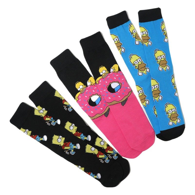 Men's Cartoon New Slope Seng Socks Cotton Mid-barrel Women's Movie Animation Socks Long-barrel Personalized European and American Cross-border Socks
