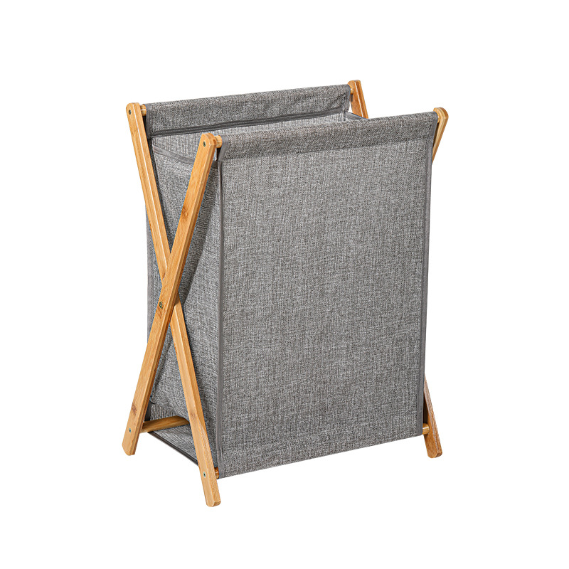 Picture of Household Solid Wood Dirty Clothes Basket Dirty Clothes Basket Laundry Storage Clothes Basket Foldable Large Bathroom Laundry Storage Basket