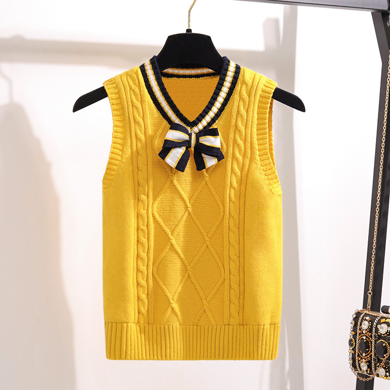 Picture of Children's Wool Vest School Uniform Vest 2025 Spring & Fall New Tops Girls Boys Student Woolen Vest Vest