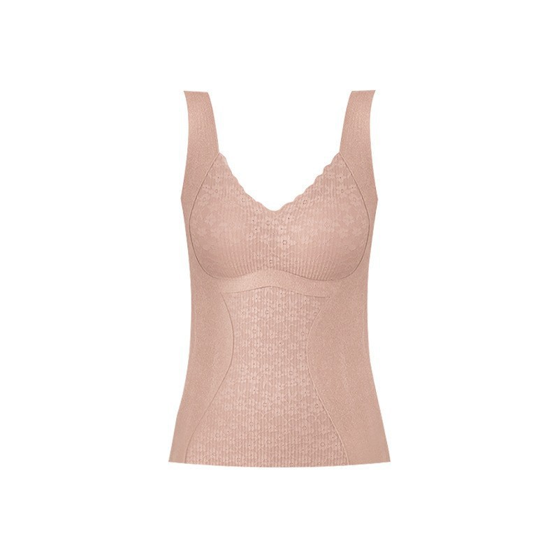 Picture of New Oxygen Lace Thermal Vest Paclitaxel Chest Pad Cationic Traceless Heating Light Plastic Thermal Underwear for Women