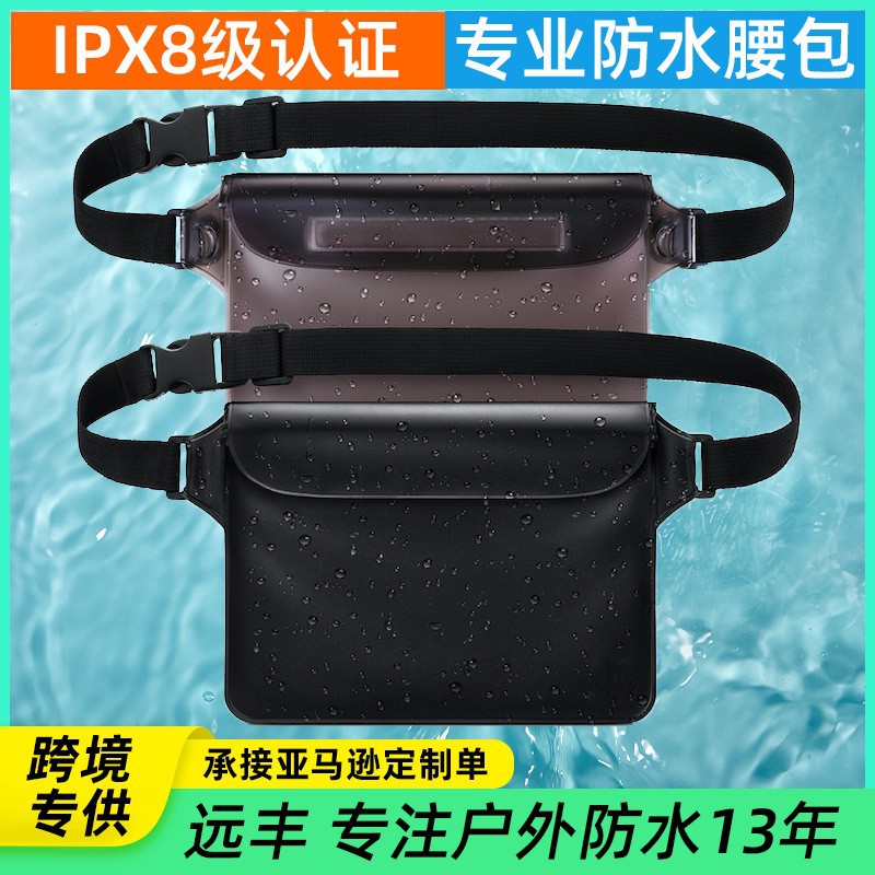 Picture of Cross-Border Mobile Phone Waterproof Bag Waist Bag Pvc Outdoor Diving Rafting Sealed Transparent Swimming Ipx8 Mobile Phone Waterproof Bag