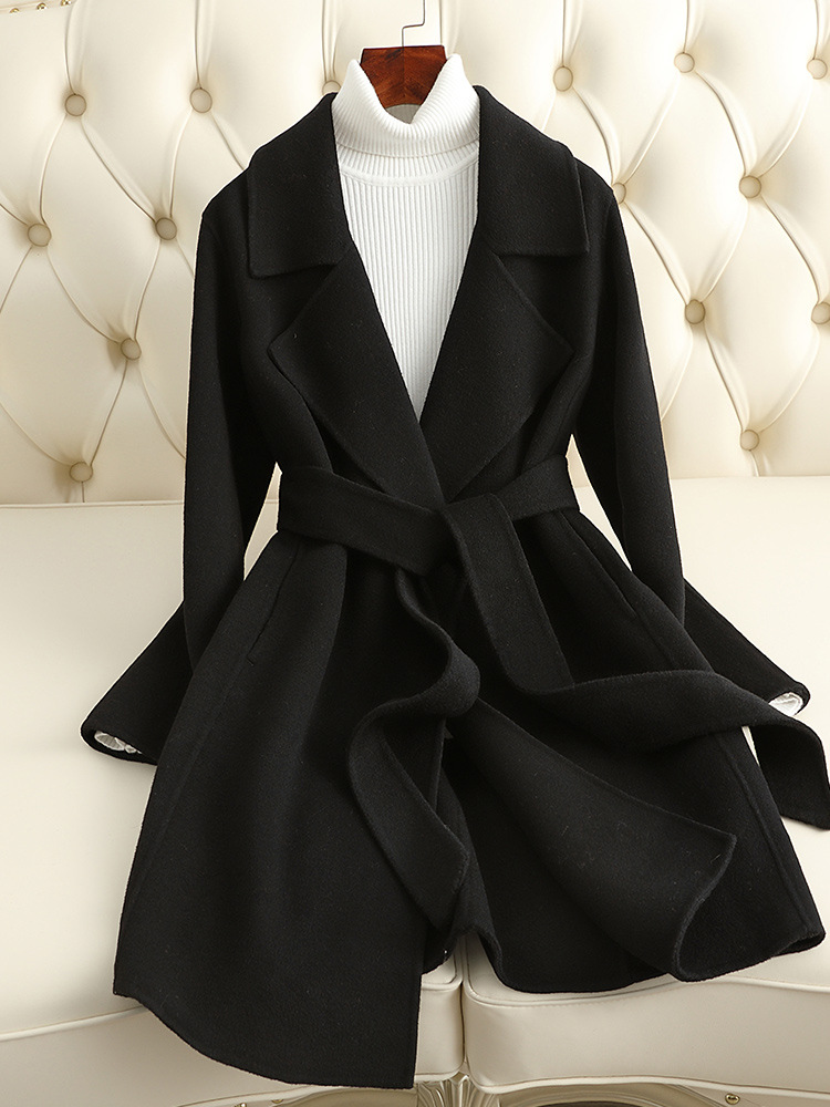 Picture of 2025 New Autumn and Winter Small Double-Sided Cashmere Outwear Women's Mid-Length Slim Woolen Outwear Small Fragrance Wholesale