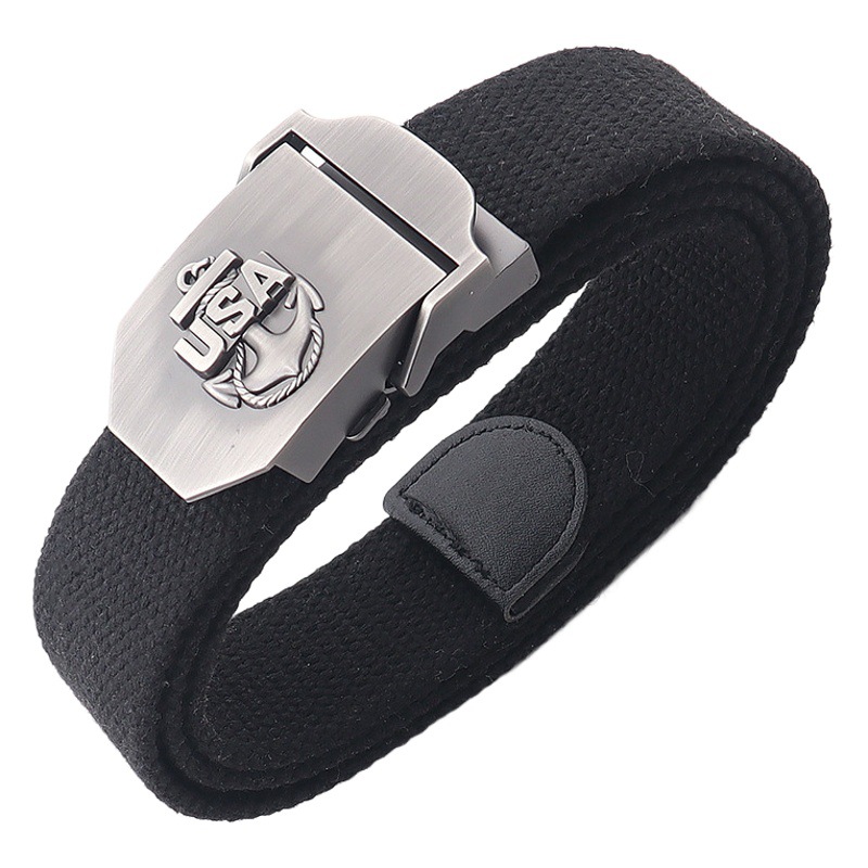 USA thickened canvas men's belt woven outdoor Denim casual pants belt training classic alloy women wholesale
