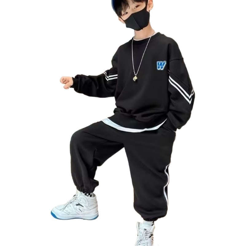 Boys' Spring Wear Sports suit 2024 New Children's Two-Piece Set Big Children's Autumn Cool Boy's Clothes Trendy Children's Wear